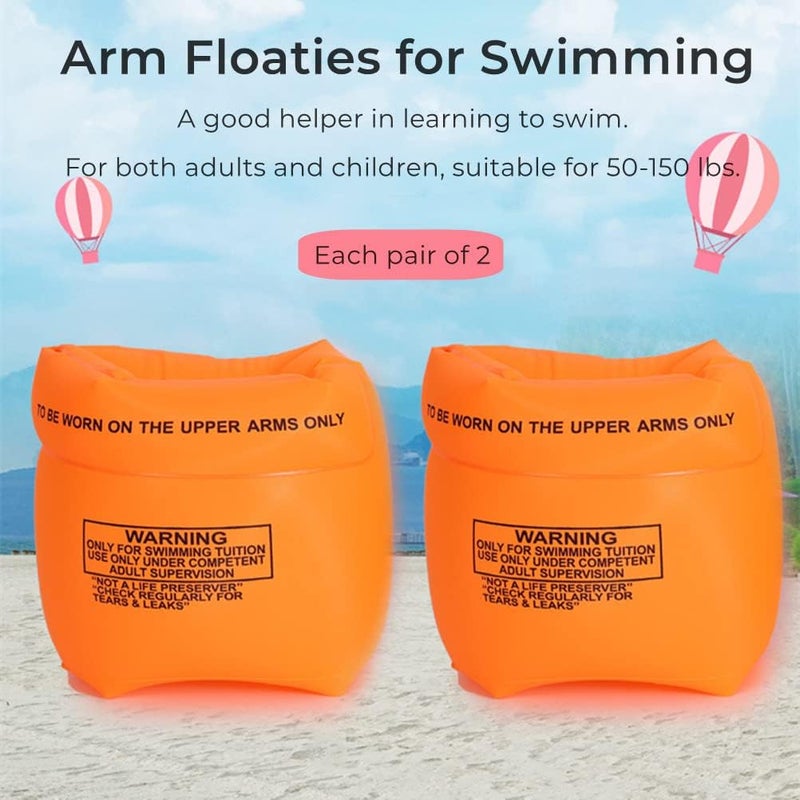 YUNLOVXEE 2-4 Pack Arm Floaties Swimming Rings for Kids Children Adults, Pool Floats Arm Bands, Inflatable Swim Rings, PVC Arm Bands Floater Sleeves for Toddlers Children 3-5-6-12 Years - Image 5
